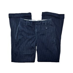 Women’s Gap Stretch Classic Fit Black Striped Khaki Chino Mid Pants Size 4